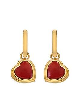 Hot Diamonds Hdxgem Heart Earrings - Red Agate