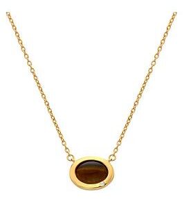 Hot Diamonds Hdxgem Oval Necklace - Tigers Eye