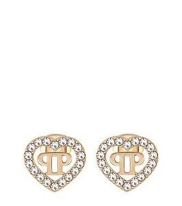 Philipp Plein Rocked Hearts Ip Yellow Gold Stud Earrings