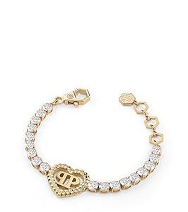 Philipp Plein Rocked Hearts Ip Yellow Gold Tennis Bracelet